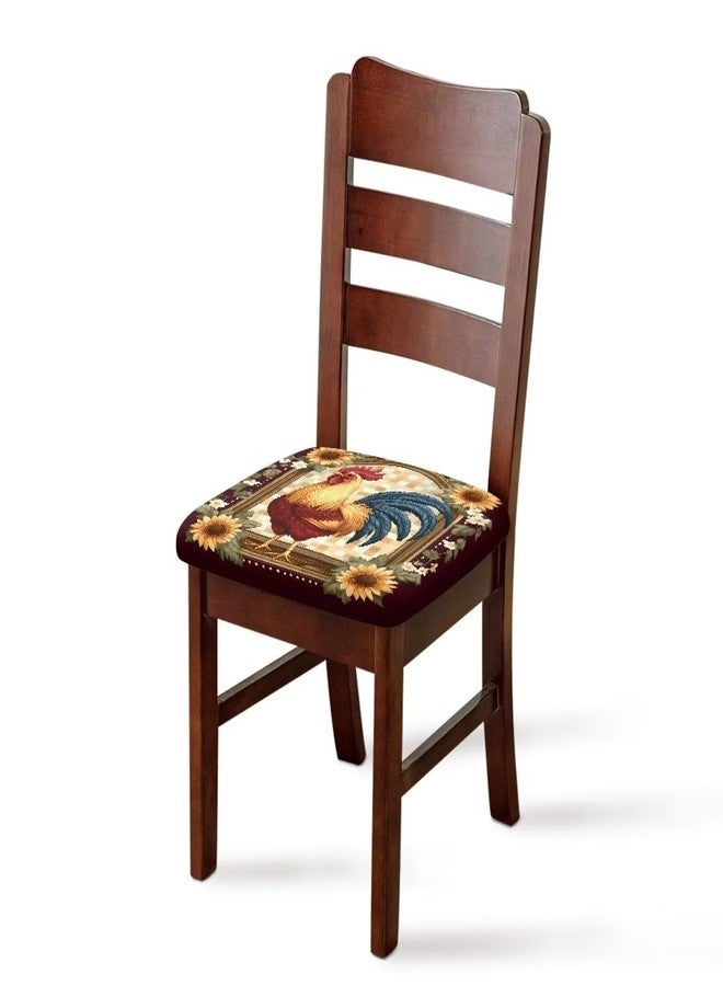 Pzuqiu Chicken Rooster Sunflower Seat Cushion Cover for Dining Chair Durable Chair Cushion Slipcover Anti-Scratch Chair Seat Protective Covers Easy Install Clean, 6 Packs - Image 5